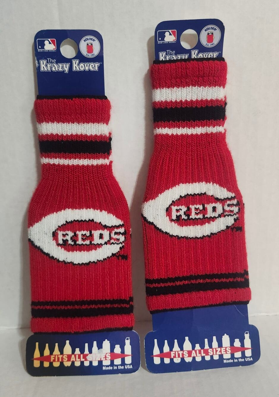 Cincinnati Reds Krazy Kover Bottle Covers Kolder MLB Lot of 2 New NOS